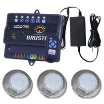 Kit 3 hiper led rgb 9w + central de comando brustec Kit 3 hiper led rgb 9w + central de comando brustec
