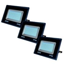 Kit 3 Holofote Refletor 200w Externa Jardim Sítio Chácara