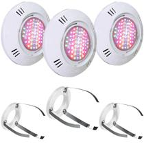 Kit 3 Iluminação LED Piscina SMD 5W RGB + Adaptador com Garras - Sodramar