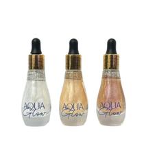 Kit 3 Iluminador Corporal Aqua Glow Liquido Mia Make Glow