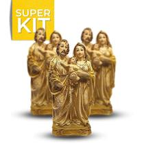 Kit 3 Imagem Sagrada Familia Gesso 20cm Atacado Revenda - Divinário