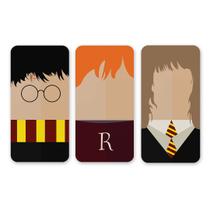 Kit 3 Imãs de Metal de Saga Harry Potter Minimalista 6x12cm Kit 3 Imãs de Metal de Saga Harry Potter Minimalista 6x12cm