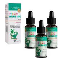 Kit 3 Imuno Kids Vit A D3 C B6 B9 B12 Zinco 3x30 ml Morango Floral Ervas do Brasil