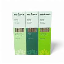 Kit 3 Incensos Nirvana Vetiver, Chá branco e capim limão