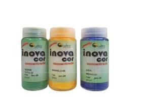 Kit 3 Inovacor p/ Couro e Sintético Alta Cobertura Verde Amarelo Azul 90ml. Kit 3 Inovacor p/ Couro e Sintético Alta Cobertura Verde Amarelo Azul 90ml.