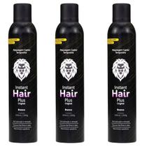 Kit 3 Instant Hair Plus Branco Maquiagem Para Calvície 300ml