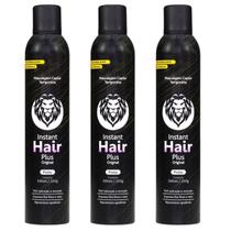 Kit 3 Instant Hair Plus Preto Maquiagem Para Calvície 300ml Kit 3 Instant Hair Plus Preto Maquiagem Para Calvície 300ml