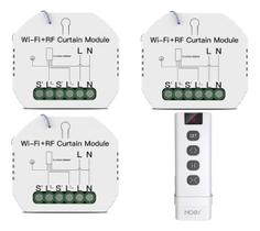 Kit 3 Interruptor Cortina Wifi Alexa Google Home + Controle