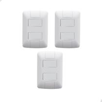 Kit 3 Interruptor Duplo 4X2 Embutir Branco Aria Tramontina