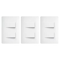 Kit 3 - Interruptor simples 2 teclas c placa 4x2 Fame Habitat Kit 3 - Interruptor simples 2 teclas c placa 4x2 Fame Habitat