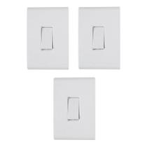 Kit 3 Interruptor Simples 4x2 Branco Embutir Liz Tramontina