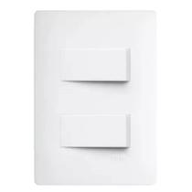 Kit 3 Interruptor Simples Duplo 4x2 Habitat Branco Fame 2094