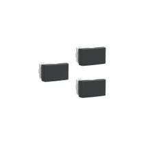 Kit 3 Interruptor Simples Lunare Up Schneider Grafite Fosco
