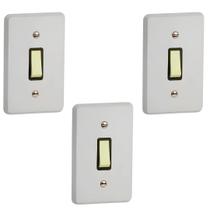 Kit 3 Interruptor Simples Vertical 10a 250v 4x2 Cinza Silentoque