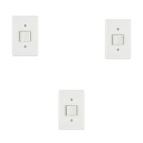 Kit 3 interruptor tecla bipolar paralelo 10a c/placa blux Kit 3 interruptor tecla bipolar paralelo 10a c/placa blux