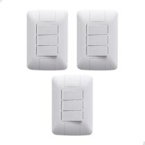 Kit 3 Interruptor Triplo 4X2 Branco Embutir Aria Tramontina