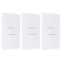 Kit 3 Interruptores Simples MG Sleek 10A 4x2 Branco 16017
