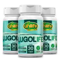 KIT 3 IODO LUGOL 30 Cápsulas 450mg LUGOLIFE UNILIFE