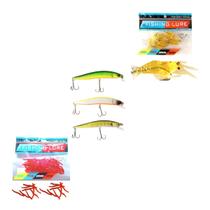 Kit 3 Iscas Artificial Anzol Isca Camarão Pescaria Isca