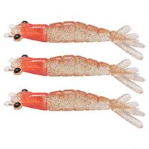 Kit 3 Iscas Camarão Artificial 9cm - Pesca Robalo Tucunaré Corvina