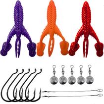 Kit 3 Iscas Craw Padlle + Anzol 4/0 + Chicote+ Down Shot 10