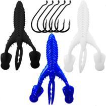 Kit 3 Iscas Soft Craw Padlle Pesca Esportiva + Anzol Offset Kit 3 Iscas Soft Craw Padlle Pesca Esportiva + Anzol Offset