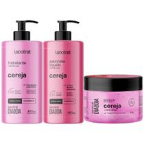 Kit 3 Itens Labotrat Dia a Dia Hidratante + Esfoliante + Sabonete Cereja Rosto Corpo 490ml Kit 3 Itens Labotrat Dia a Dia Hidratante + Esfoliante + Sabonete Cereja Rosto Corpo 490ml