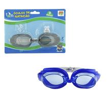 Kit 3 Itens Óculos Natação Protetor De Ouvido E Nariz Tiras Ajustáveis Lente Translúcida DMS5474 - Dm Toys