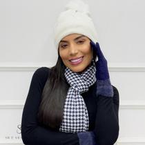Kit 3 Itens Touca Pelúcia + Luva + Cachecol Feminino Inverno Diversas Cores Para Mulheres