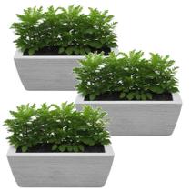 Kit 3 Jardineira Luxo Floreira de chão Horta em casa modelo jateado 40 CM