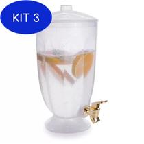 Kit 3 Jarra De Suco Com Torneira Suqueira 3,8 Litro Retrô