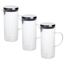 Kit 3 Jarra De Vidro Marine Tampa Inox Suco Água Resistente 1,4 L Kit 3 Jarra De Vidro Marine Tampa Inox Suco Água Resistente 1,4 L