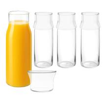 Kit 3 Jarra Decanter Moringa 400ml Com Copo 110ml Água Suco Transparente Resistente Kit 3 Jarra Decanter Moringa 400ml Com Copo 110ml Água Suco Transparente Resistente