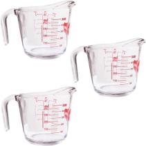 Kit 3 Jarras Medidora 500ml Marinex Com Alça Vidro Temperado