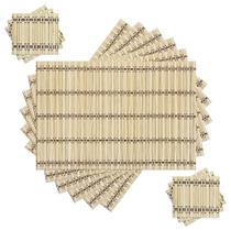 Kit 3 Jogo Americano Bambu 12 peças Bege/Bege