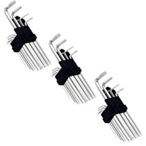 Kit 3 Jogo Chave Hexagonal Torx Longa Ponta Dupla Aço 9Pçs Kit 3 Jogo Chave Hexagonal Torx Longa Ponta Dupla Aço 9Pçs