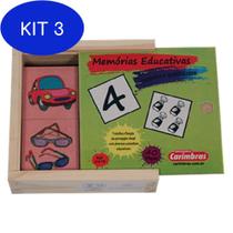 Kit 3 Jogo Da Memória Números E Quantidades - Carimbras