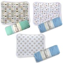 Kit 3 Jogo De Cama Berço 2 Peças Lençol Malha 120g/m² Menino / Menina