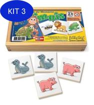 Kit 3 Jogo De Memória Animais Brinquedo Educativo Pedagógico - Jottplay