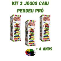 kit 3 jogos caiu perdeu pro bloco de montar jogos educativos