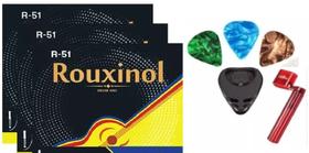 Kit 3 Jogos Cordas Cavaquinho Rouxinol R-51 + Acessórios