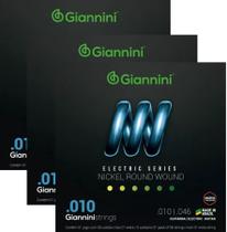 Kit 3 Jogos Cordas Guitarra Giannini Electric .010