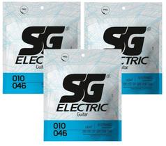 kit 3 Jogos Cordas Guitarra Níquel Tensão leve 010-046 - SG