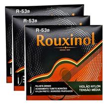 Kit 3 Jogos Cordas Nylon Violão Tensão Média Rouxinol R53B