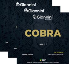 Kit 3 Jogos Cordas Ukulele Cobra Concert/Soprano GEUKSC