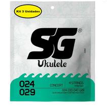 Kit 3 Jogos Cordas Ukulele Concert Nylon .024 - SG Strings