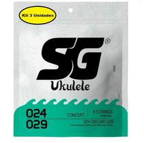 Kit 3 Jogos Cordas Ukulele Concert Nylon .024 - SG Strings Kit 3 Jogos Cordas Ukulele Concert Nylon .024 - SG Strings