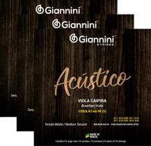 Kit 3 Jogos Cordas Viola Acústico Bronze Ceb Ré Média GESVAM