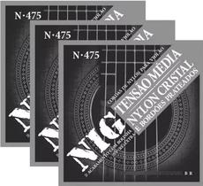 Kit 3 Jogos Cordas Violão Clássico Nylon T.Média Nig N475 Kit 3 Jogos Cordas Violão Clássico Nylon T.Média Nig N475