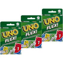 Kit 3 Jogos de Cartas Uno Flex Lançamento Mattel Novo Uno
